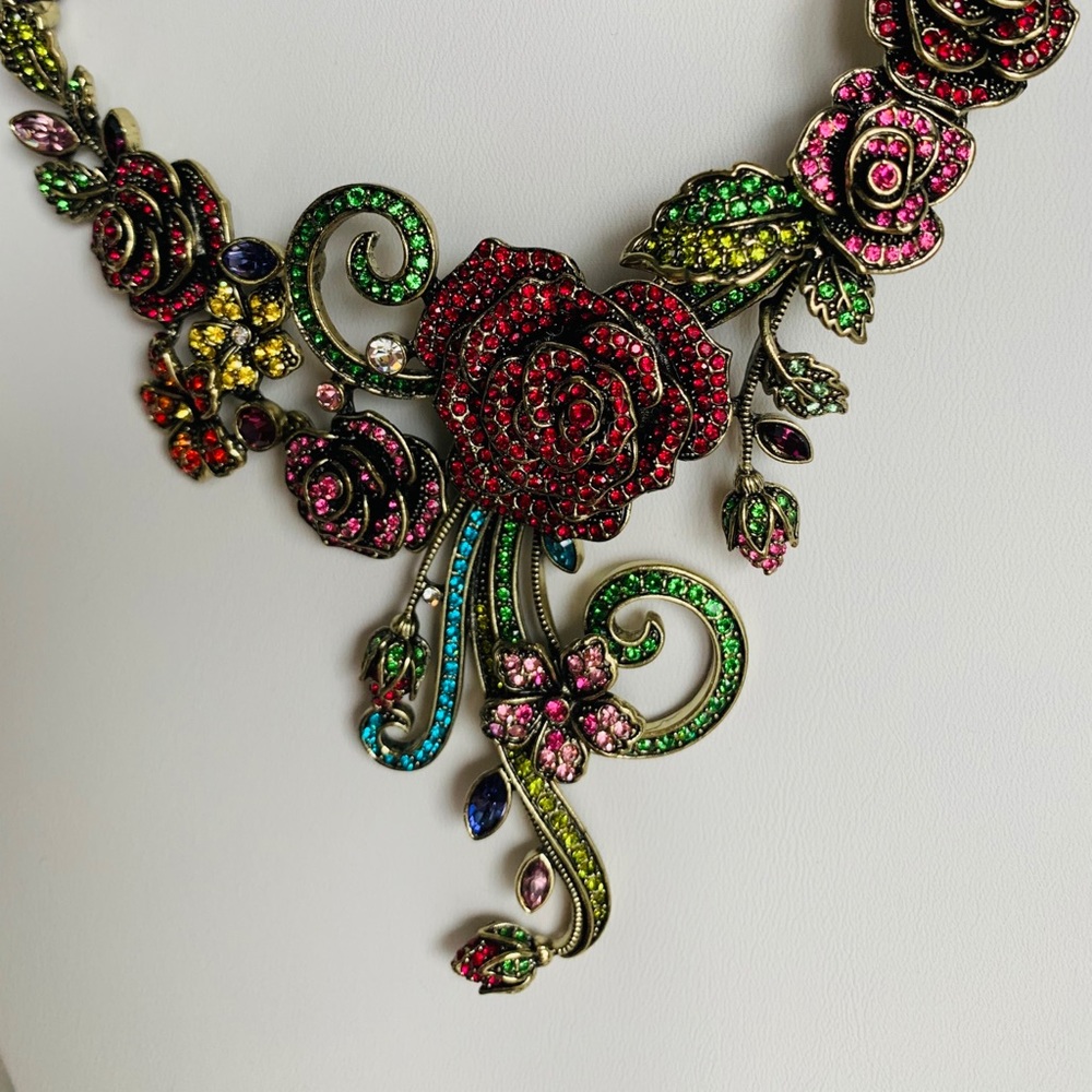 Heidi Daus Floral Bouquet Necklace and Earrings